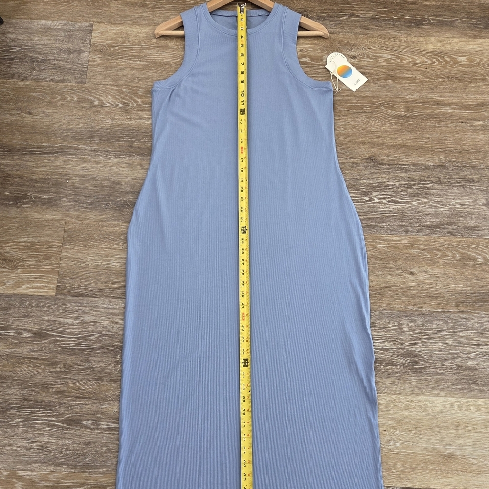 Vuori Women's Pose Modern Dress Bluebell NWT Ribbed Modal Rayon Maxi - Picture 5 of 12